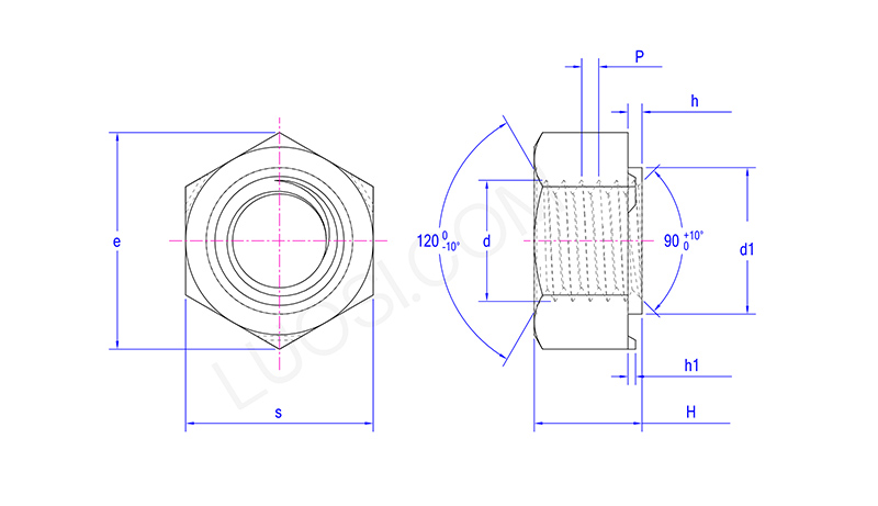 Vibration-resistant Hexagon weld nut