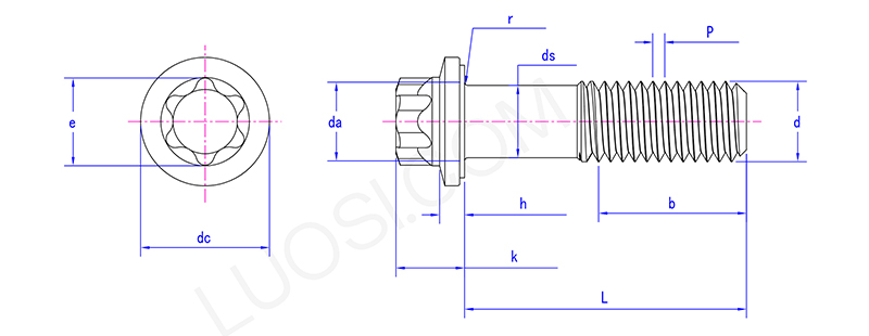 Integrated Flange Hexalobular Head Flange Bolts