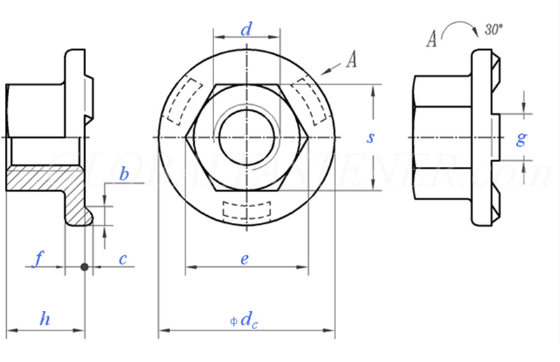 Flanged Hex Weld Nut